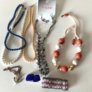 Bundle of Jewelry Earrings 3 Faux Pearl Necklaces Womens Accessories Owl Pendant